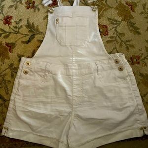 Girls Jordache Short Overalls White Size XXL(18).